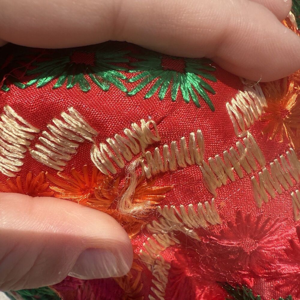 Zamour Saree Wrap Embroidered Bright Jewel Tone - Picture 8 of 12